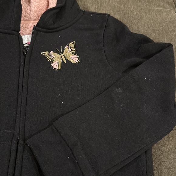 The children’s place butterfly Sherpa zip up hoodie size small 5/6 - Picture 4 of 5